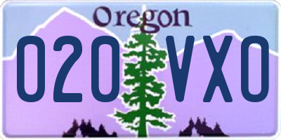 OR license plate 020VXO