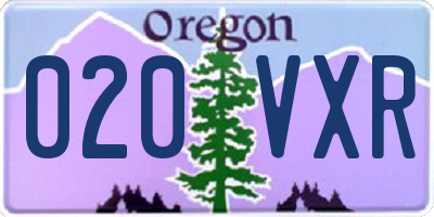 OR license plate 020VXR