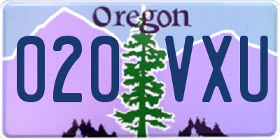 OR license plate 020VXU