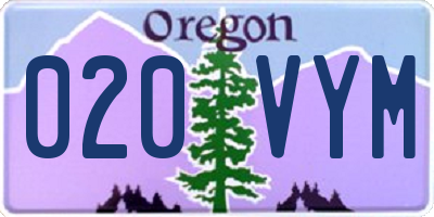 OR license plate 020VYM