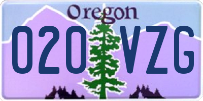 OR license plate 020VZG
