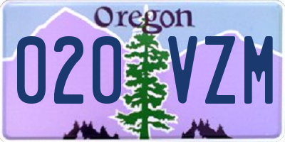 OR license plate 020VZM