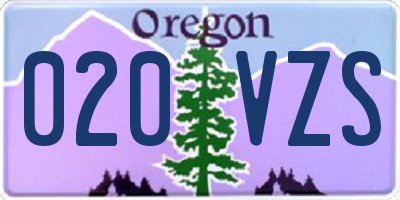 OR license plate 020VZS