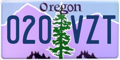 OR license plate 020VZT