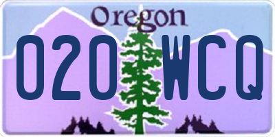 OR license plate 020WCQ