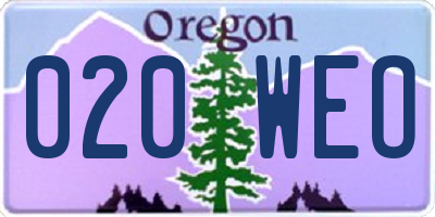 OR license plate 020WEO
