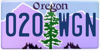 OR license plate 020WGN