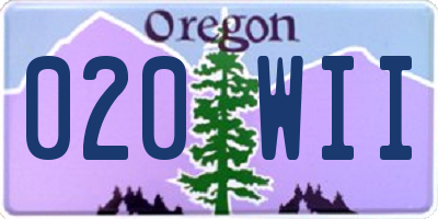 OR license plate 020WII
