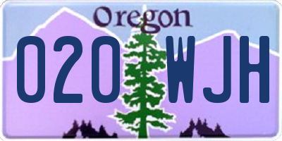 OR license plate 020WJH