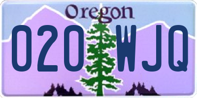 OR license plate 020WJQ