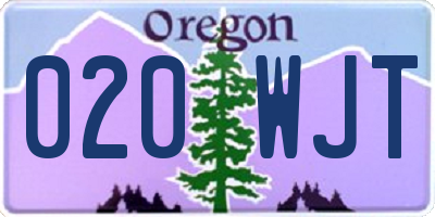 OR license plate 020WJT