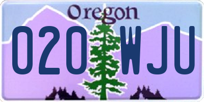 OR license plate 020WJU
