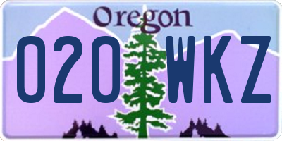OR license plate 020WKZ