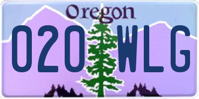 OR license plate 020WLG