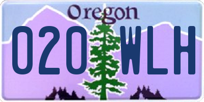 OR license plate 020WLH
