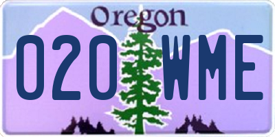 OR license plate 020WME