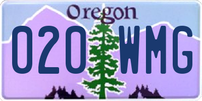 OR license plate 020WMG