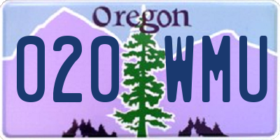 OR license plate 020WMU