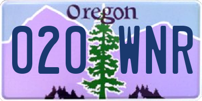 OR license plate 020WNR