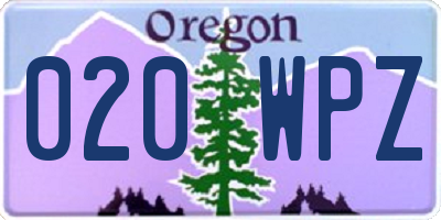 OR license plate 020WPZ