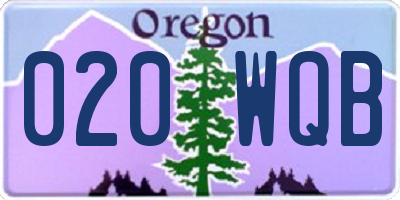 OR license plate 020WQB