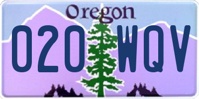 OR license plate 020WQV