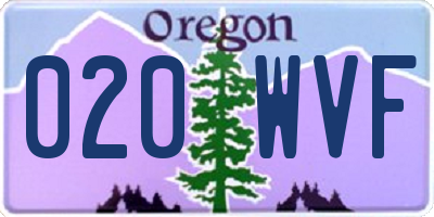 OR license plate 020WVF