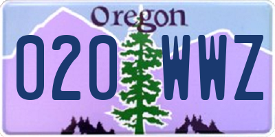 OR license plate 020WWZ