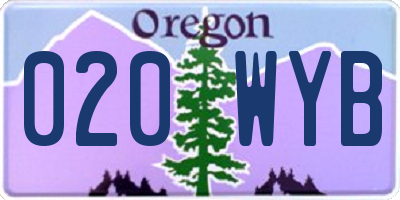 OR license plate 020WYB
