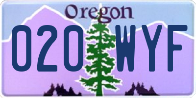 OR license plate 020WYF