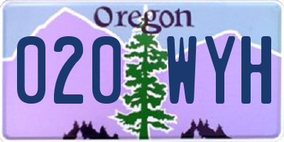 OR license plate 020WYH