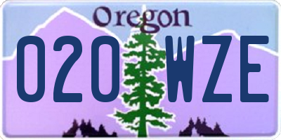 OR license plate 020WZE