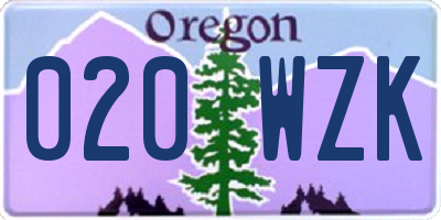 OR license plate 020WZK