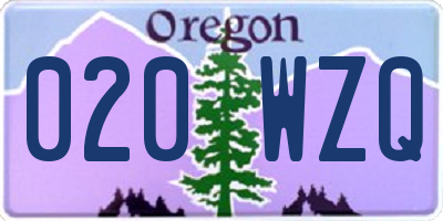 OR license plate 020WZQ