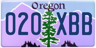 OR license plate 020XBB