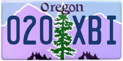 OR license plate 020XBI