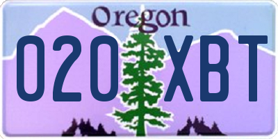 OR license plate 020XBT