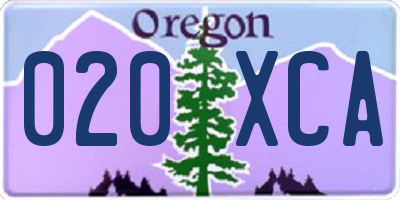 OR license plate 020XCA