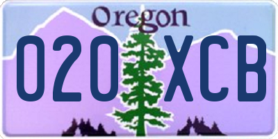 OR license plate 020XCB