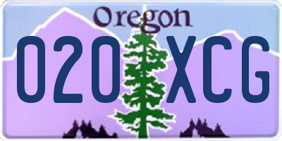 OR license plate 020XCG