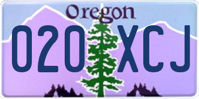 OR license plate 020XCJ