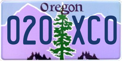 OR license plate 020XCO