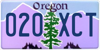 OR license plate 020XCT