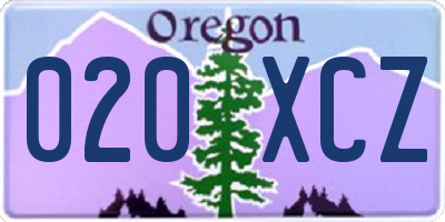 OR license plate 020XCZ