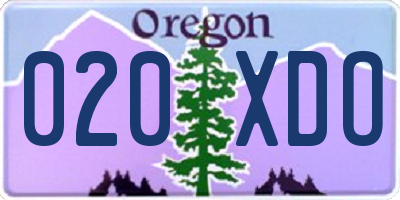 OR license plate 020XDO