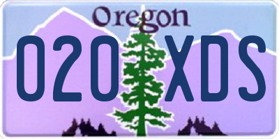 OR license plate 020XDS