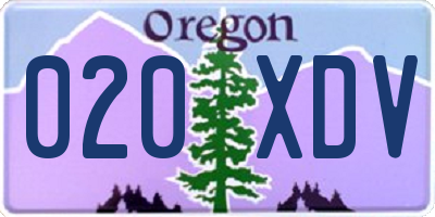 OR license plate 020XDV