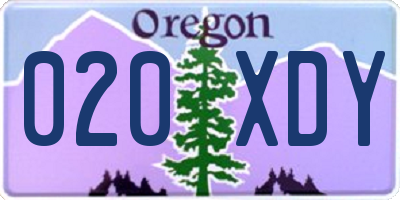 OR license plate 020XDY