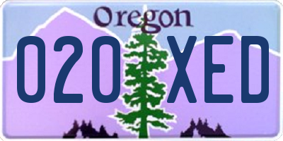 OR license plate 020XED