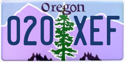 OR license plate 020XEF